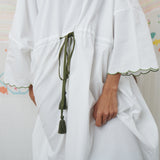 PADMINI KAFTAN, WHITE COTTON POPLIN