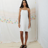 DOVE SLIP MINI, WHITE COTTON VOILE