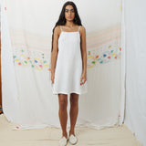 DOVE SLIP MINI, WHITE COTTON VOILE