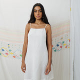 DOVE SLIP MINI, WHITE COTTON VOILE