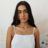 DOVE SLIP MINI, WHITE COTTON VOILE