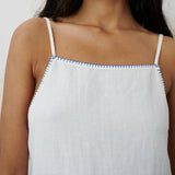 DOVE SLIP MINI, WHITE COTTON VOILE