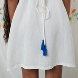 DOVE SLIP MINI, WHITE COTTON VOILE