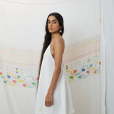 DOVE SLIP MINI, WHITE COTTON VOILE