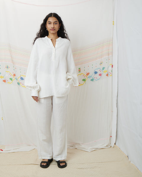 SUNITI PANT, WHITE COTTON LINEN