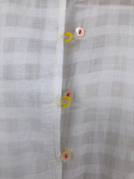 JAMDANI COTTON DRESS, WHITE COTTON