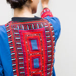 VINTAGE EMBROIDERY BOMBER JACKET, BLUE SILK - SAAKI