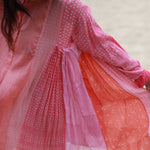 BANDHANI PANEL DRESS, PEACH - SAAKI