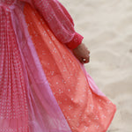BANDHANI PANEL DRESS, PEACH - SAAKI