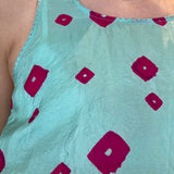 BHANDINI TANK TOP, BLUE / PINK SILK