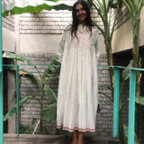 SHIRT DRESS EMBROIDERY, WHITE // RED - SAAKI