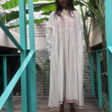 SHIRT DRESS EMBROIDERY, WHITE // RED - SAAKI