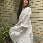 CHECKERED COAT DRESS, WHITE // BLACK - SAAKI
