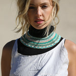 BEADED STATEMENT CHOKER,  SILK MULTICOLOR - SAAKI