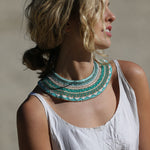 BEADED STATEMENT CHOKER,  SILK MULTICOLOR - SAAKI