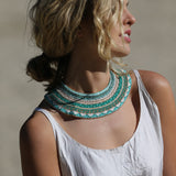 BEADED STATEMENT CHOKER,  SILK MULTICOLOR - SAAKI