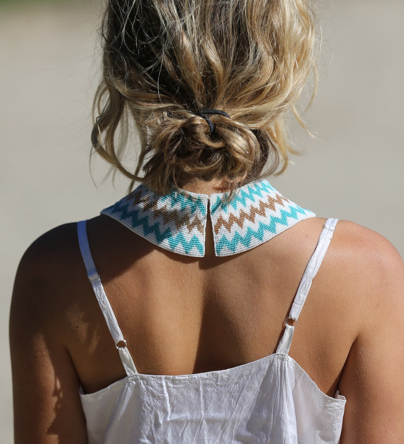 BEADED STATEMENT CHOKER,  SILK MULTICOLOR - SAAKI