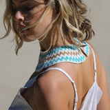 BEADED STATEMENT CHOKER,  SILK MULTICOLOR - SAAKI
