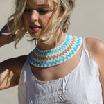 BEADED STATEMENT CHOKER,  SILK MULTICOLOR - SAAKI