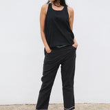 BANIYAAN TANK TOP, BLACK HANDWOVEN - SAAKI