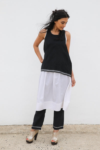 BANIYAAN TANK TOP, BLACK HANDWOVEN - SAAKI