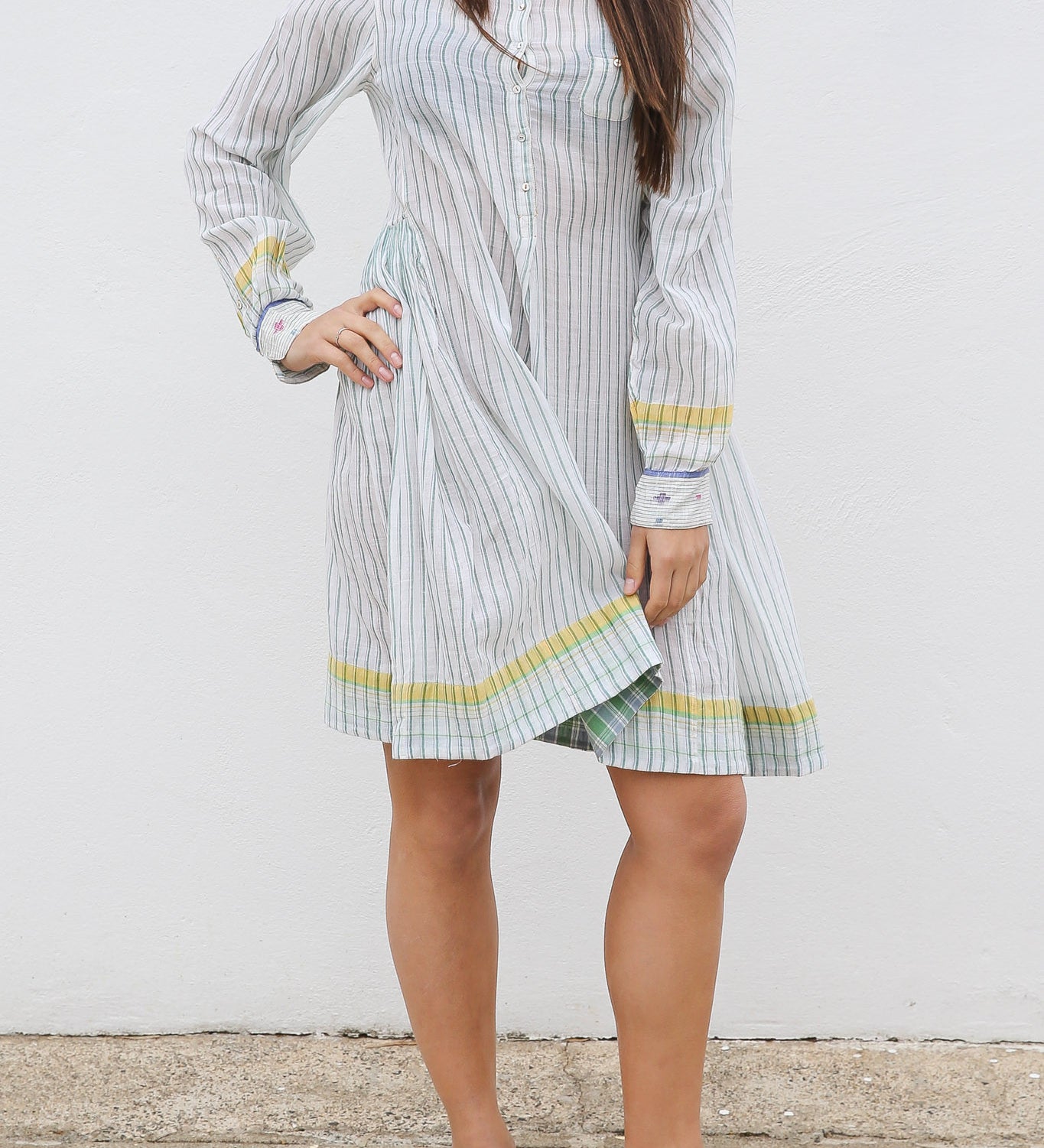 ROMILLA SHIRT DRESS, STRIPE WHITE/BLUE - SAAKI