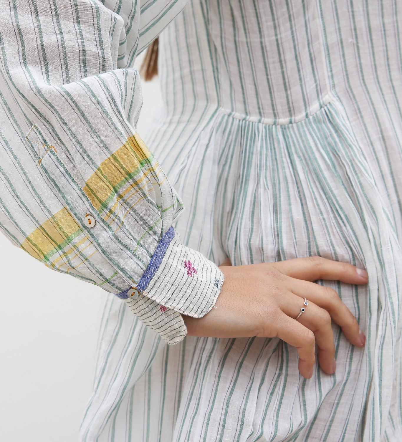 ROMILLA SHIRT DRESS, STRIPE WHITE/BLUE - SAAKI