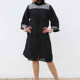 MASAMI JACKET DRESS, BLACK HANDWOVEN - SAAKI