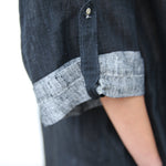 MASAMI JACKET DRESS, BLACK HANDWOVEN - SAAKI