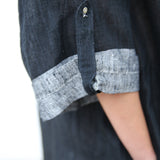 MASAMI JACKET DRESS, BLACK HANDWOVEN - SAAKI