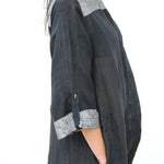 MASAMI JACKET DRESS, BLACK HANDWOVEN - SAAKI
