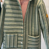 DUVET BLAZER, GREEN STRIPE