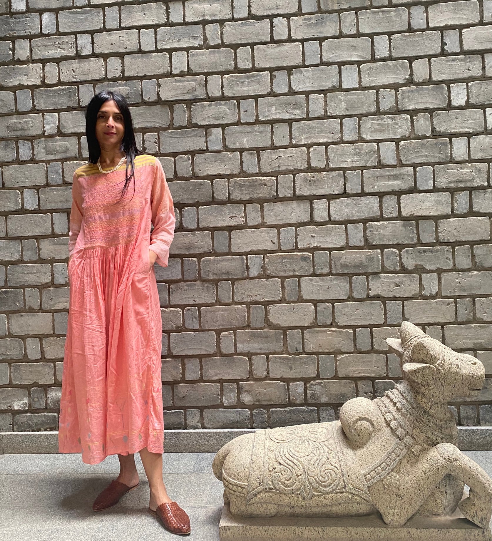 SARA DRESS, PINK / YELLOW - SAAKI