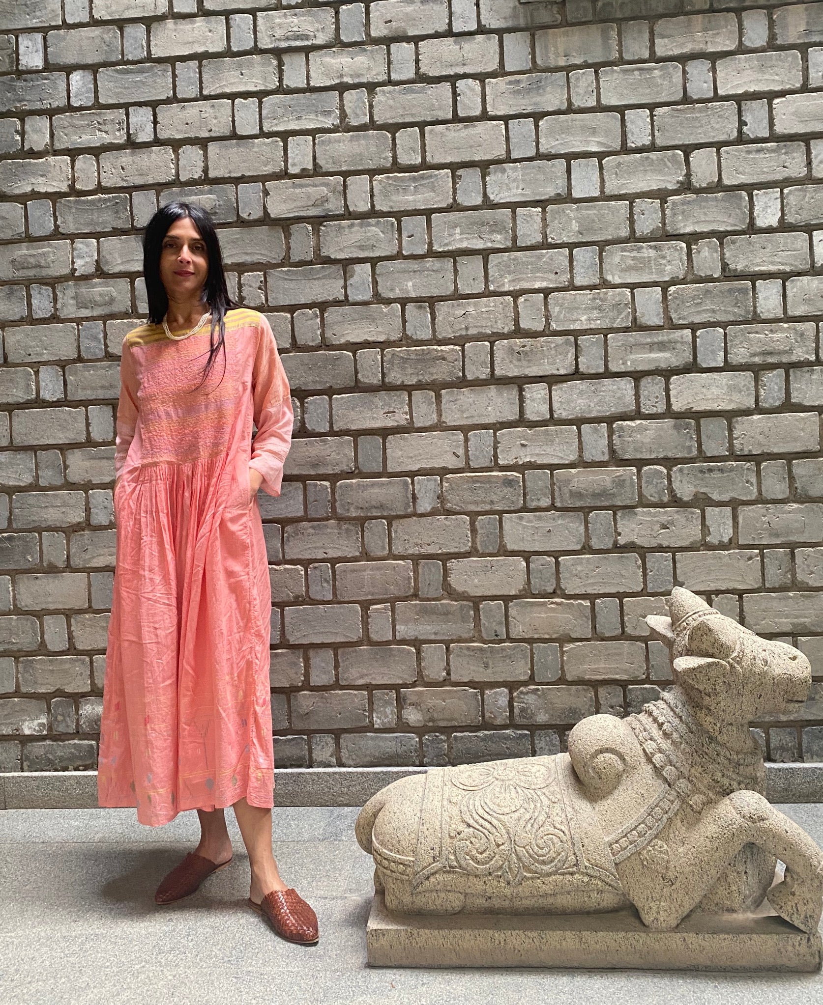 SARA DRESS, PINK / YELLOW - SAAKI