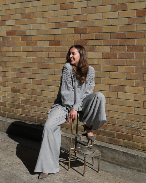 EDEN TROUSER, BLUE STRIPE