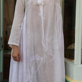 CHIKAN EMBROIDERY DRESS, WHITE // WHITE