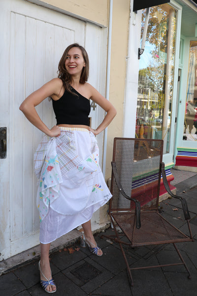 MAXI SKIRT, WHITE / MULTICOLOR