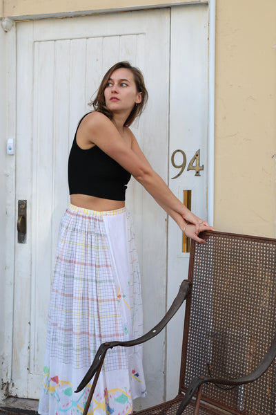 MAXI SKIRT, WHITE / MULTICOLOR