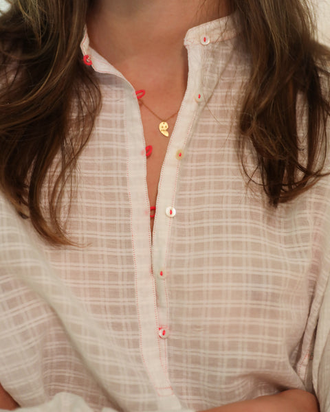 MUSLIN SHIRT, WHITE CHECK