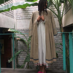PLEATED COAT DRESS, KHAKI - SAAKI