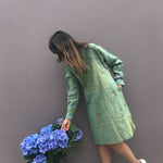SHIRT SLIT DRESS, GREEN - SAAKI