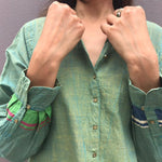 SHIRT SLIT DRESS, GREEN - SAAKI