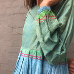 SHEER BABYDOLL MAXI, OLIVE // BLUE - SAAKI
