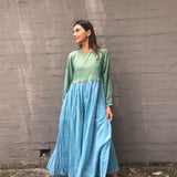 SHEER BABYDOLL MAXI, OLIVE // BLUE - SAAKI