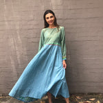 SHEER BABYDOLL MAXI, OLIVE // BLUE - SAAKI
