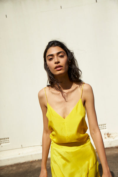 MAYA CAMI, YELLOW SILK