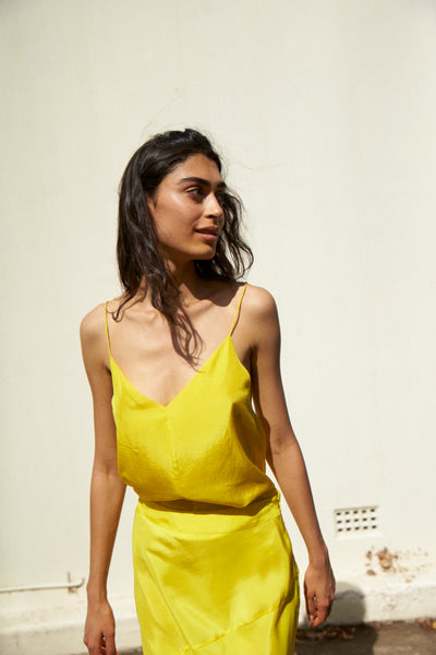 MAYA CAMI, YELLOW SILK