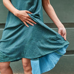 A-LINE CIRCLE DRESS, GREEN - SAAKI