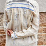 FLORAL WEAVE SHIRT, IVORY // INDIGO - SAAKI