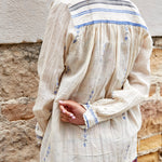 FLORAL WEAVE SHIRT, IVORY // INDIGO - SAAKI